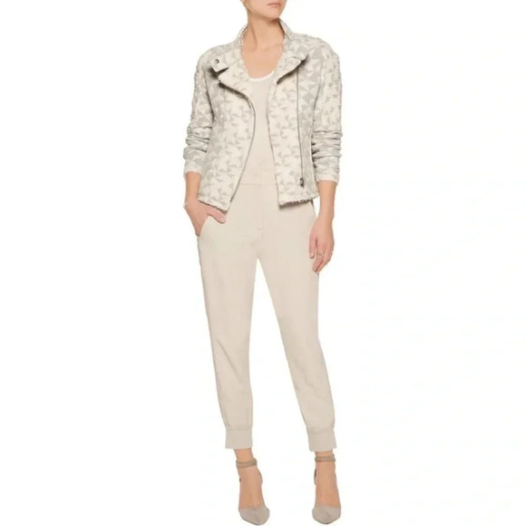 IRO Otavia textured quilted knit zip biker jacket multi Size 38 Size M - Picture 2 of 11